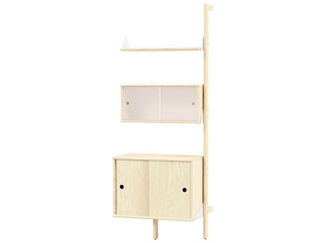 Gus* Modern Branch Blonde White Bookcase