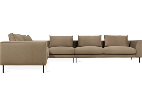 Gus* Modern Renfrew Black Upholstered Sectional Sofa