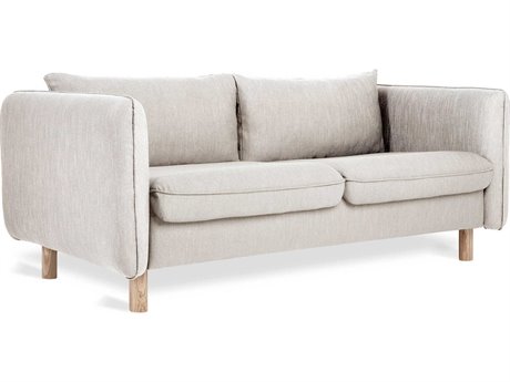 Gus* Modern Rialto Stria Sand Black Upholstered Sofa Bed