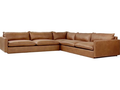 Gus* Modern Sola Brown Leather Sectional Sofa