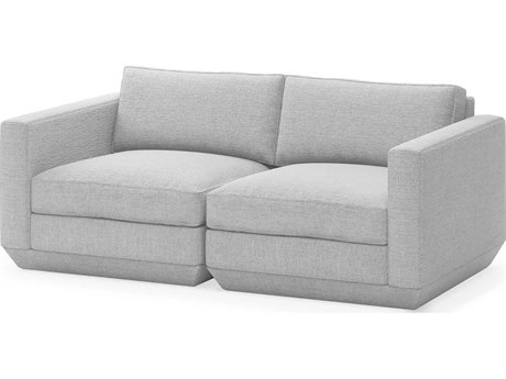 Gus* Modern Podium Bayview Silver Upholstered Loveseat