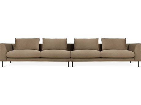 Gus* Modern Renfrew Merino Mocha Black Upholstered Sofa