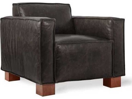 Gus* Modern M-cabot Black Leather Accent Chair