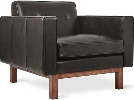 Gus* Modern M-embassy Black Leather Accent Chair