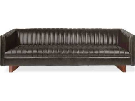 Gus* Modern M-wallace Saddle Black Leather Sofa