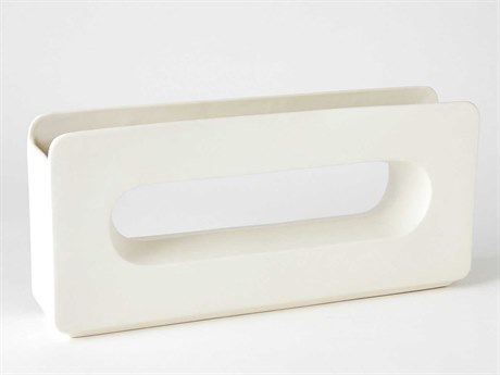 Global Views Rectangle Matte White 21" Vase