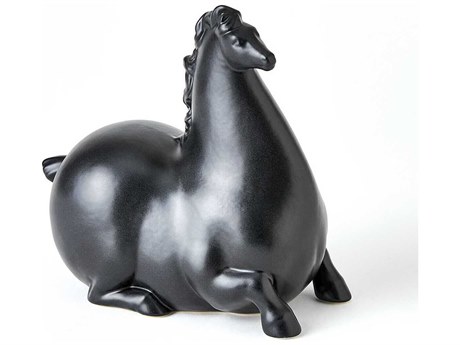 Global Views Matte Black 9" High Libertino Horse