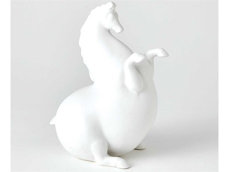 Global Views Matte White 12" High Andalusian Horse