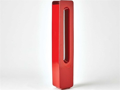 Global Views Rectangle Deep Red 5" Vase