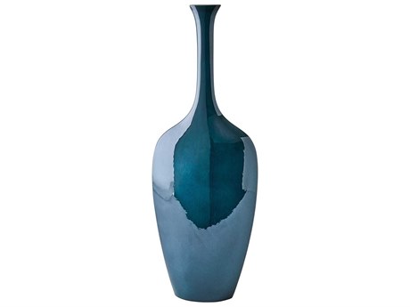 Global Views Silhouette Slim Reactive Blue Vase