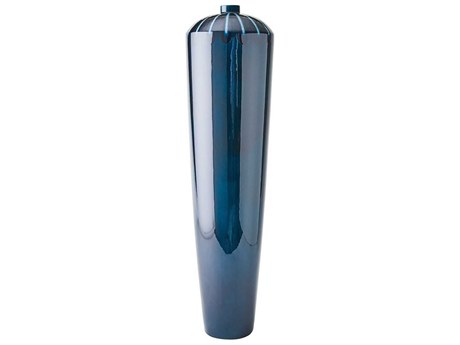 Global Views Domed Tall Reactive Blue Vase