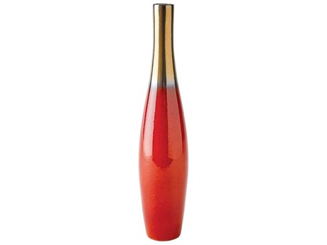Global Views Boliche Tall Red Bronze Vase