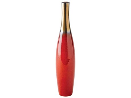 Global Views Boliche Short Red Bronze Vase