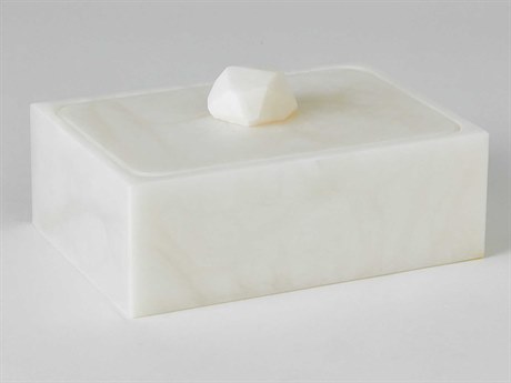 Global Views Facet White 8" Knob Box