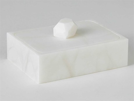 Global Views Facet White 7" Knob Box