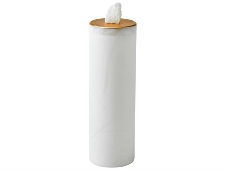 Global Views Quarry White Gold Leaf Jar