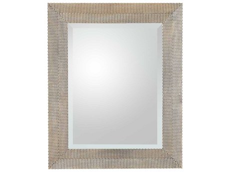 Global Views Delicate Basketweave Silver Rectangular Wall Mirror