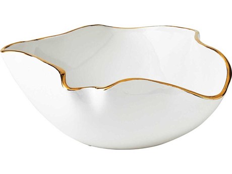 Global Views White Gold Currents Decorative Bowl