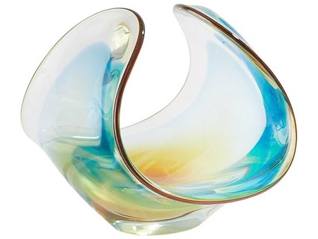 Global Views Blue Gelp Duet Decorative Bowl