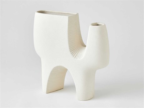 Global Views Cassel Matte White 15" Vase