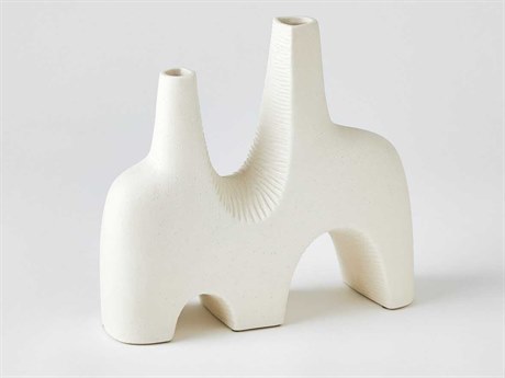Global Views Cassel Matte White 13" Vase