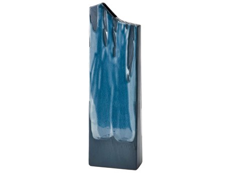 Global Views Column Splash Reactive Blue Vase