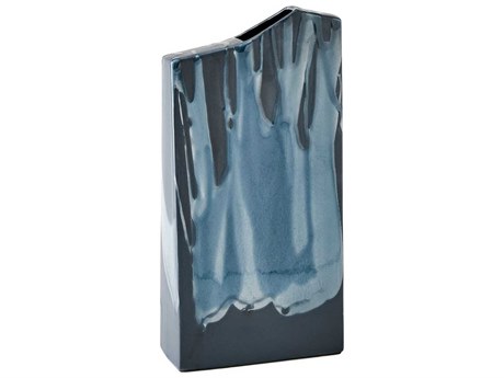 Global Views Column Splash Reactive Blue Vase