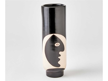 Global Views Simple Black / Natural 12" High Vase