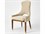 Global Views Leather Beech Wood Brown Upholstered Side Dining Chair  GV720258
