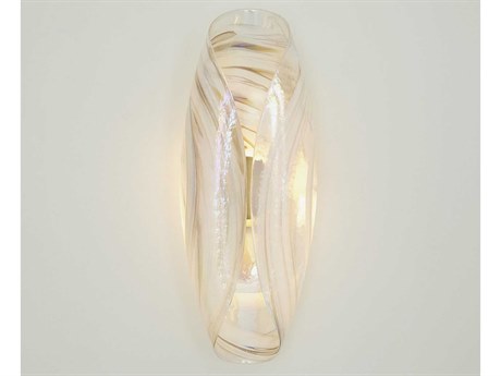 Global Views Brushed Antique Bronze White Glass LED Wall Sconce
