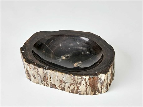 Global Views Petrified Black / Brown Bowl
