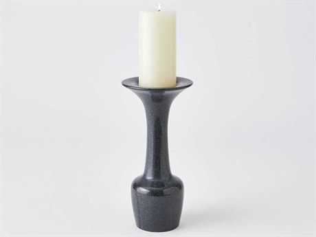 Global Views Calyx Black 12" High Candle Holder