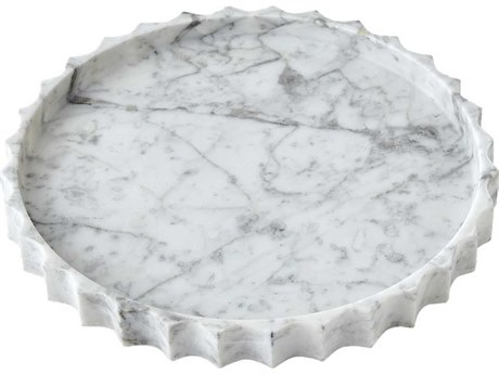 Global Views Grey White Ionic Tray