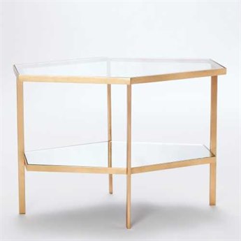 Global Views Hexagon Glass Coffee Table