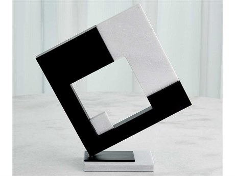 Global Views Abstract Black / White Sculpture
