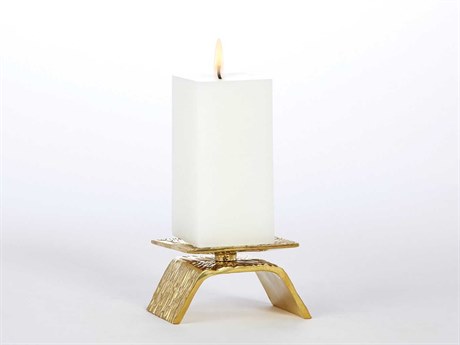 Global Views Single Torch Brass 6" Candle Holder