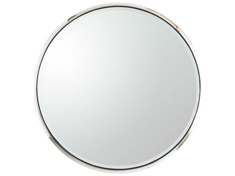 Global Views Hudson Polished Nickel Round Wall Mirror