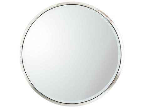 Global Views Hudson Polished Nickel Round Wall Mirror