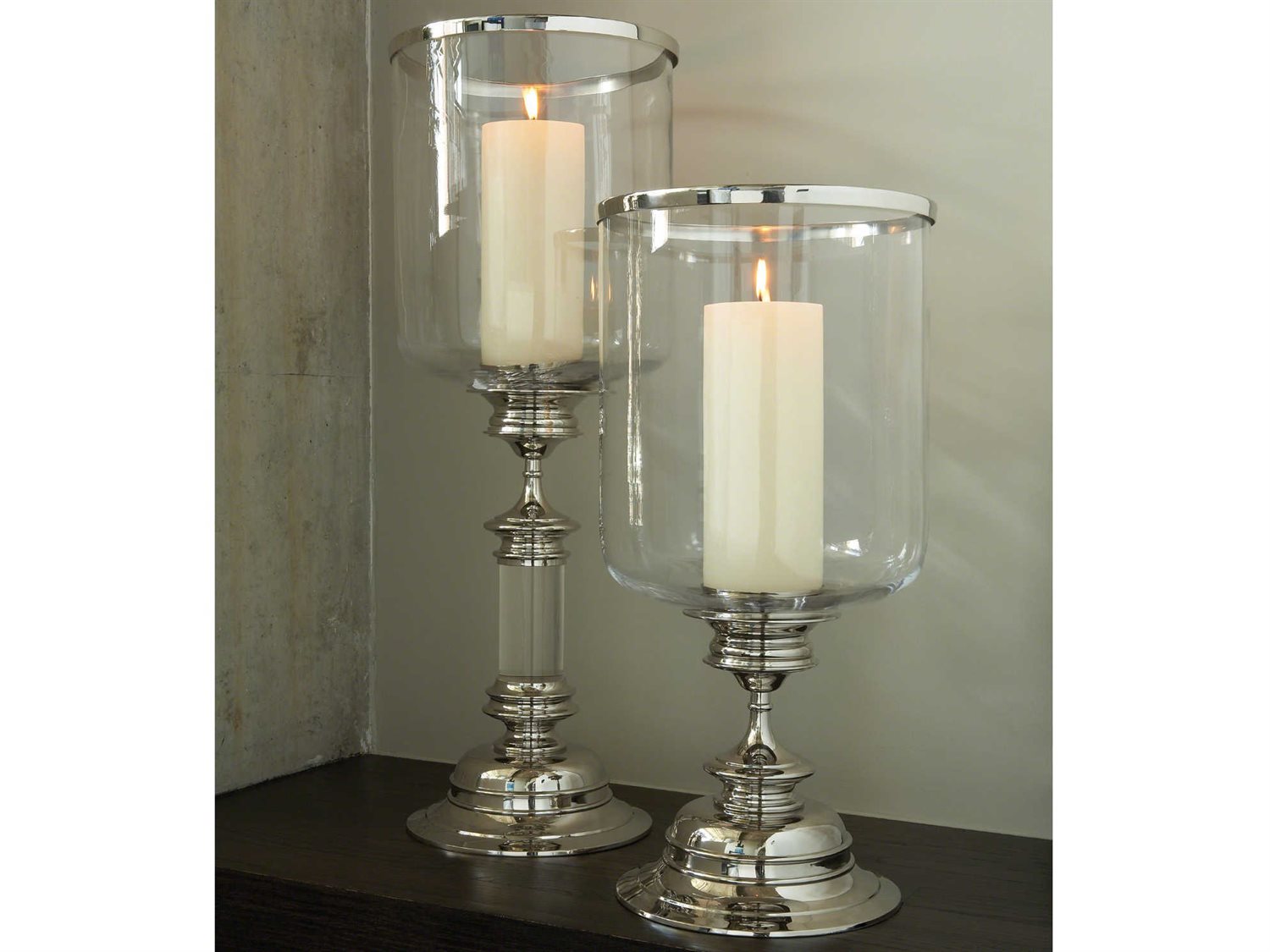 Global Views Estate Hurricane Tall Nickel Candle Holder GV990776