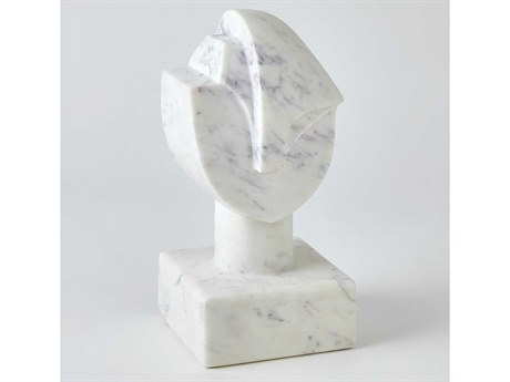 Global Views Mod Marble White Portrait Bust