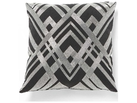 Global Views Woven Black / Silver Pillow