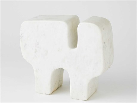 Global Views Abstract White Banswara Marble Sculpture