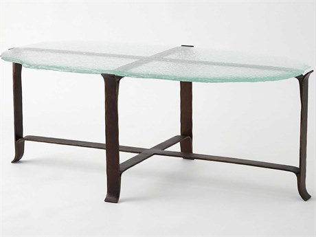 Global Views Oval Glass Bronze Coffee Table