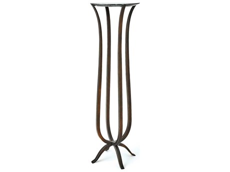 Global Views Round Marble Bronze End Table