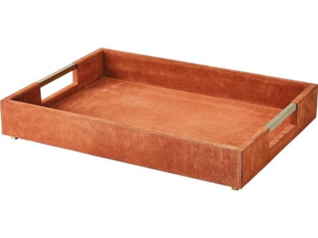 Global Views Rust Suede Posh Tray