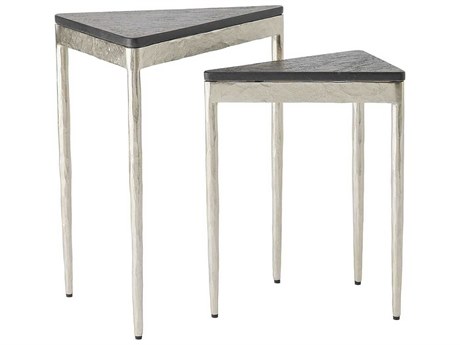 Global Views Triangular Marble End Table
