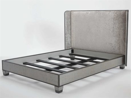 Global Views Pewter Gray Acacia Wood King Platform Bed