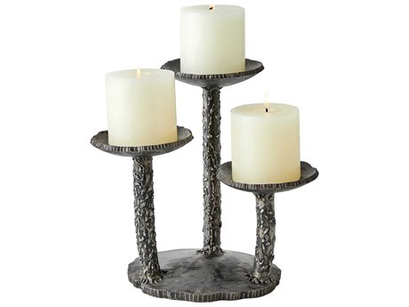 Global Views Natural Iron Forest Blossom Candle Holder