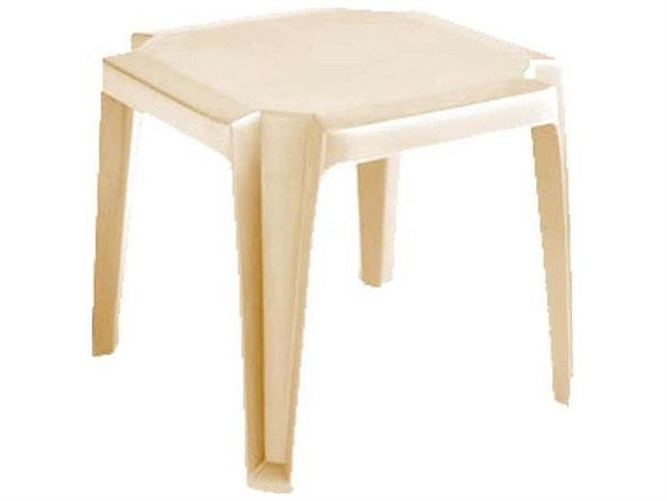 Grosfillex Miami Resin Sand Square Low Patio End Table