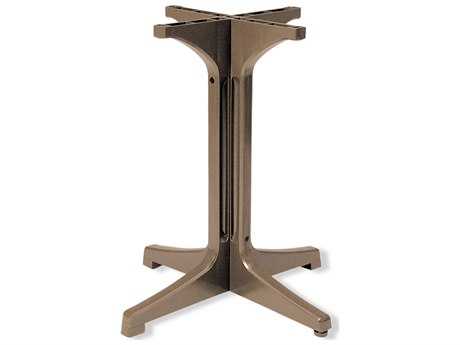 Grosfillex Alpha Resin Taupe Small Pedestal Table Base